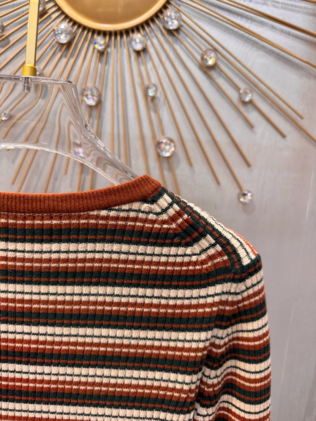 Cle 25fw Brownish-red knitted cardigan