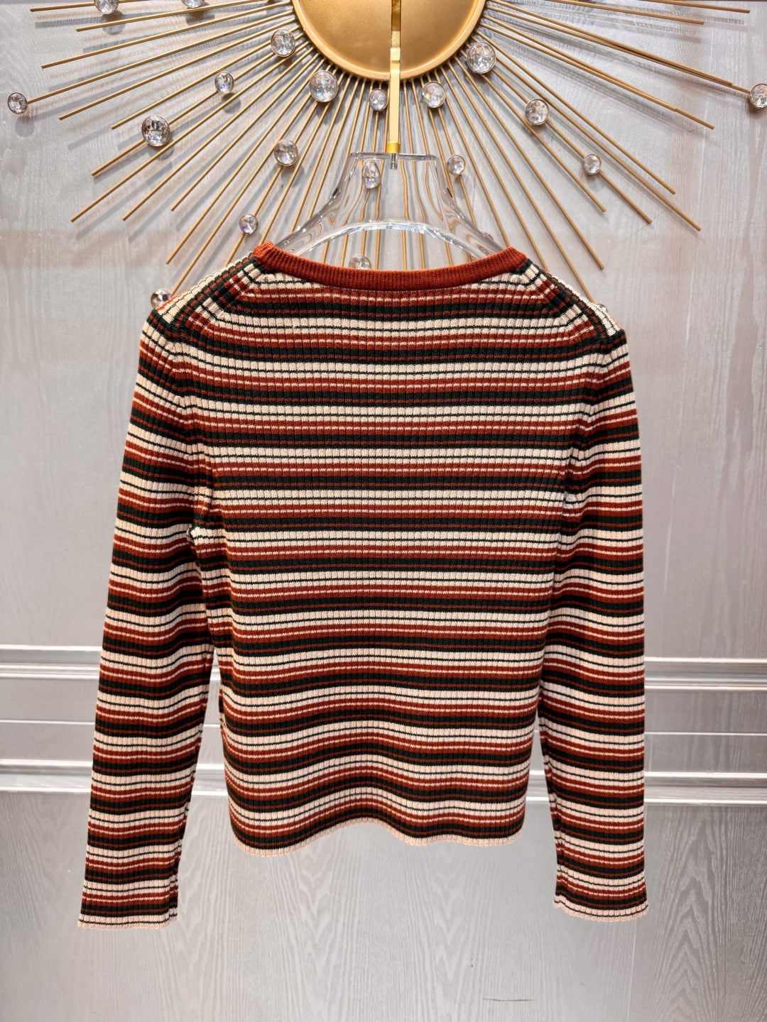 Cle 25fw Brownish-red knitted cardigan