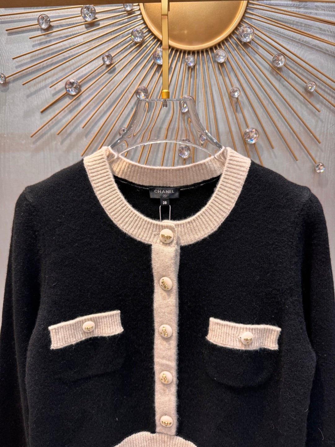 Cha 25fw Off-white cashmere knit set