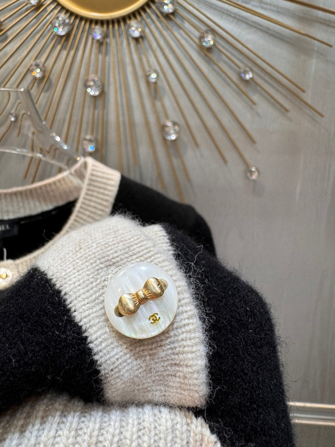 Cha 25fw Off-white cashmere knit set