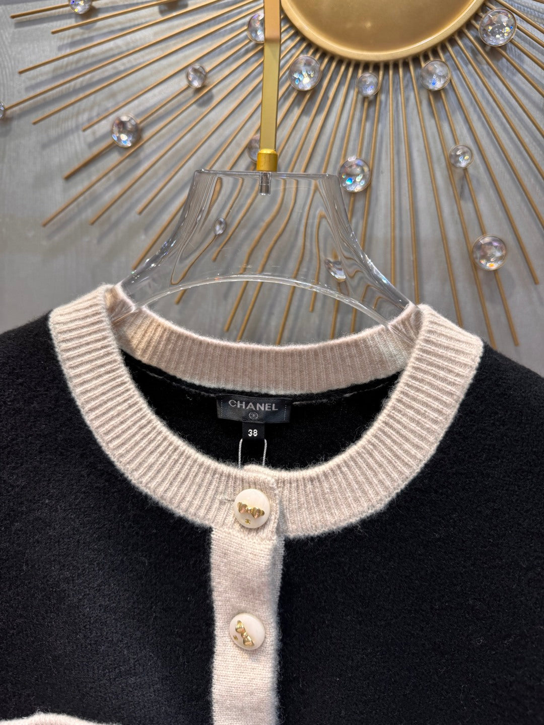 Cha 25fw Off-white cashmere knit set