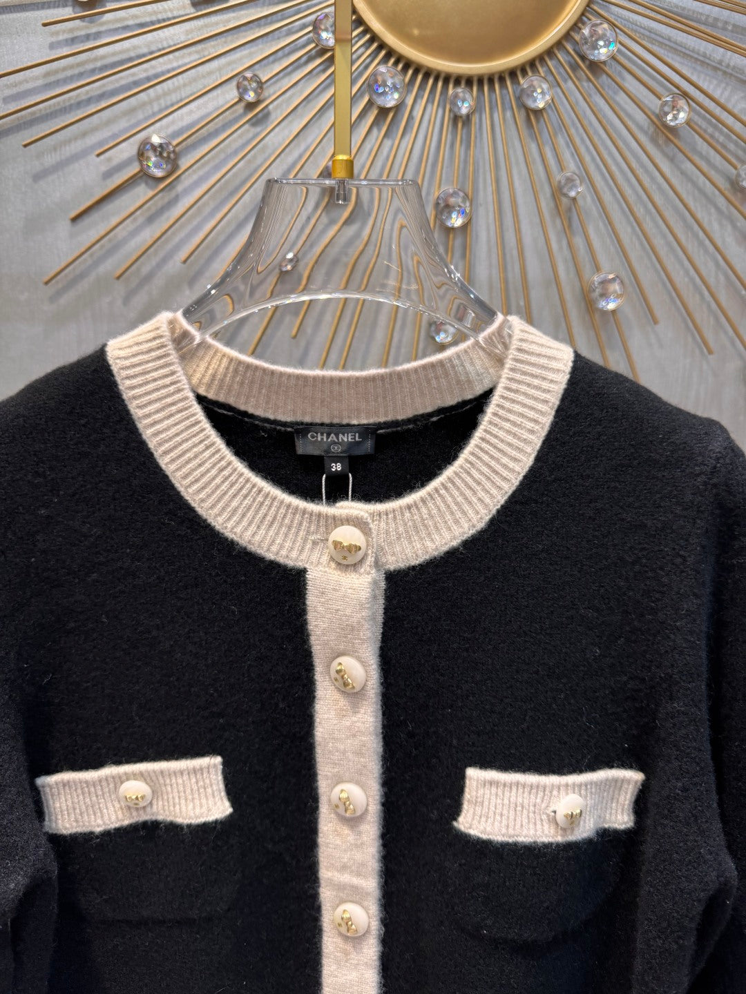 Cha 25fw Off-white cashmere knit set