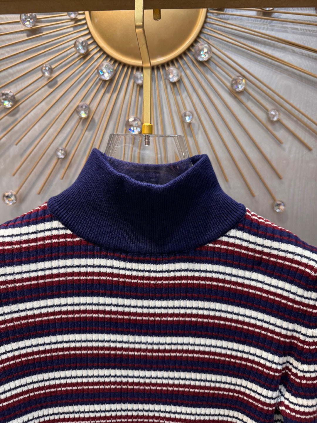 Cel 25fw Striped red, white and blue knit top