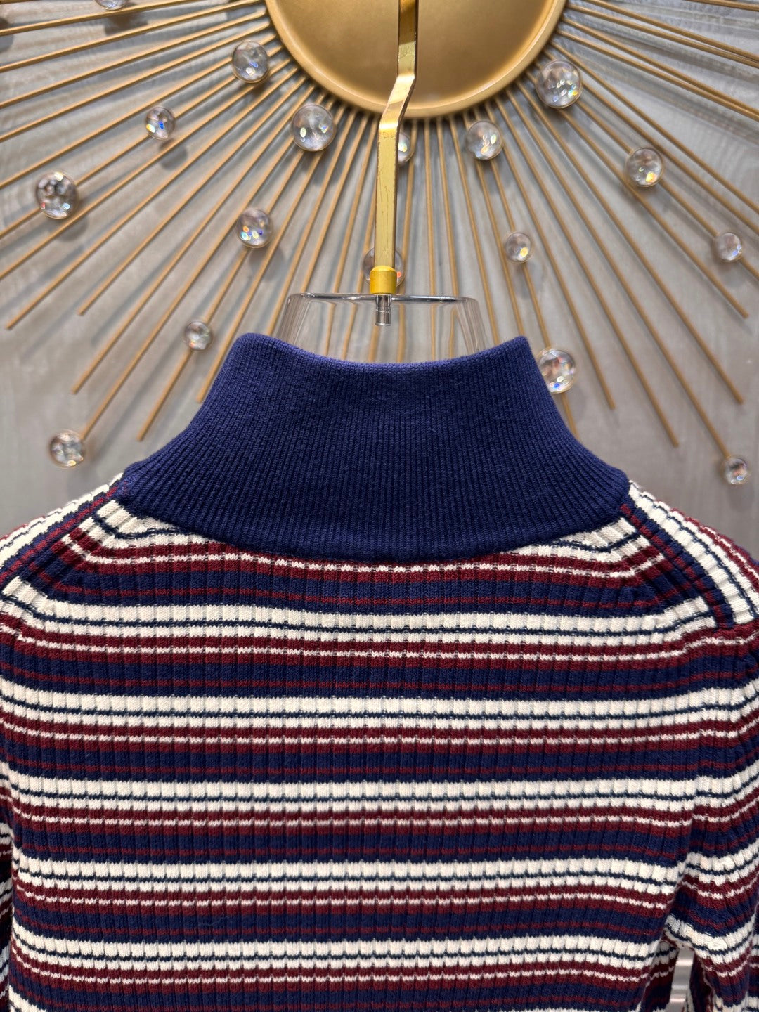 Cel 25fw Striped red, white and blue knit top