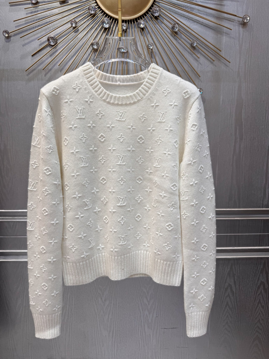 Lov 25fw Off-white cashmere knit sweater
