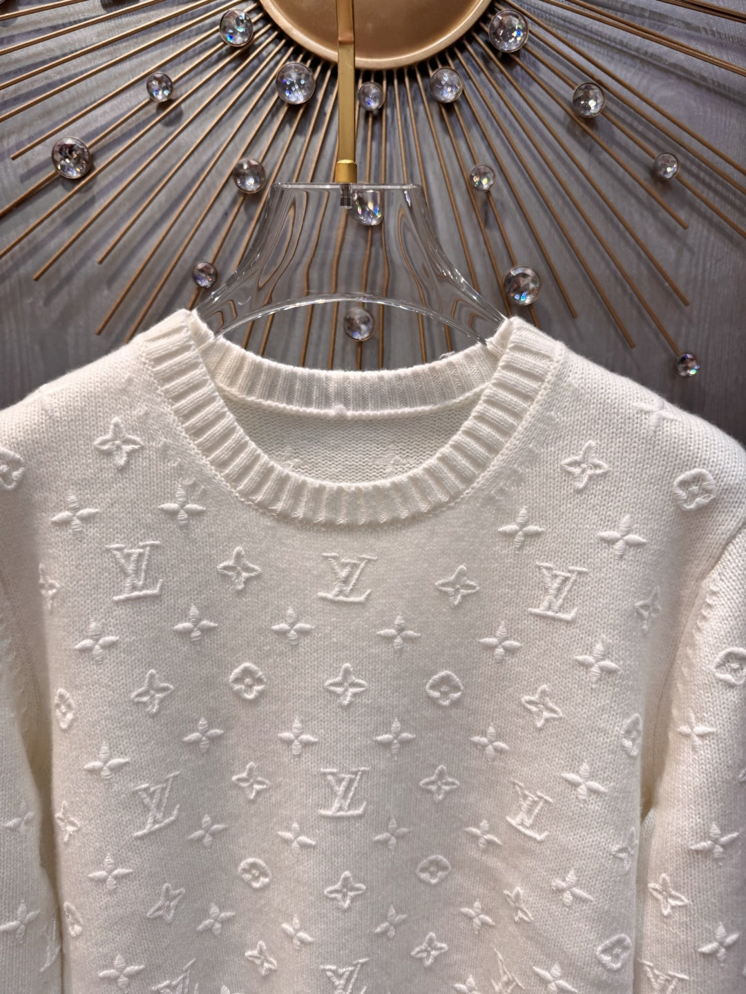 Lov 25fw Off-white cashmere knit sweater