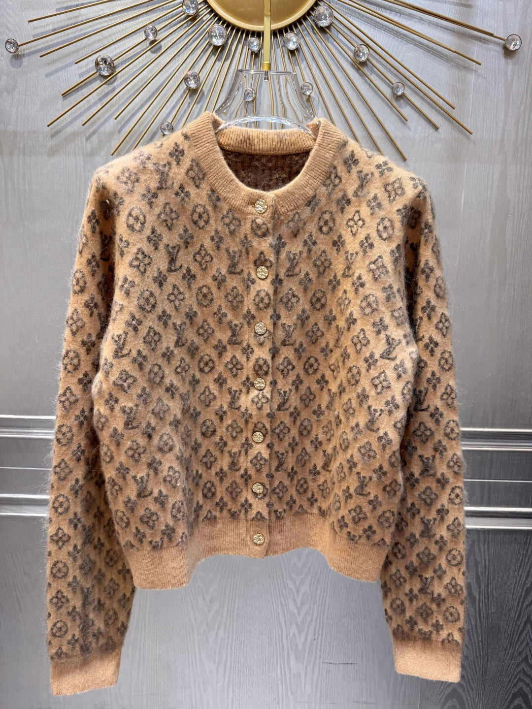 Lov 25fw monogram brushed knit cardigan