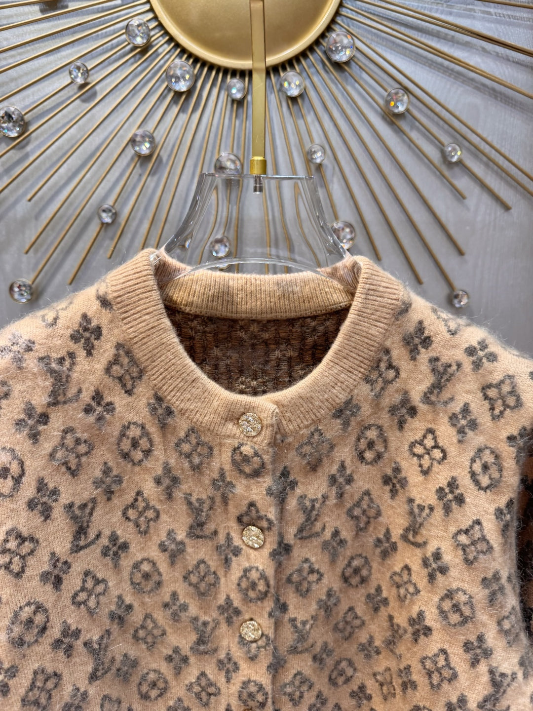 Lov 25fw monogram brushed knit cardigan