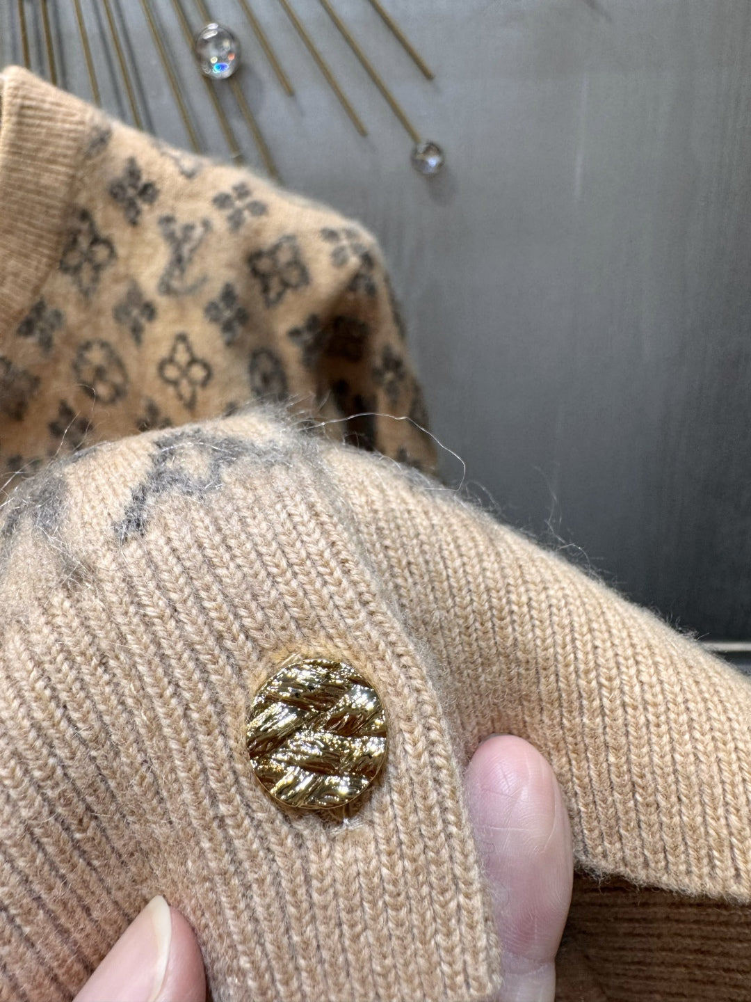 Lov 25fw monogram brushed knit cardigan