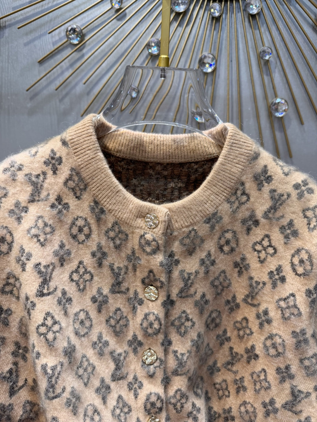 Lov 25fw monogram brushed knit cardigan