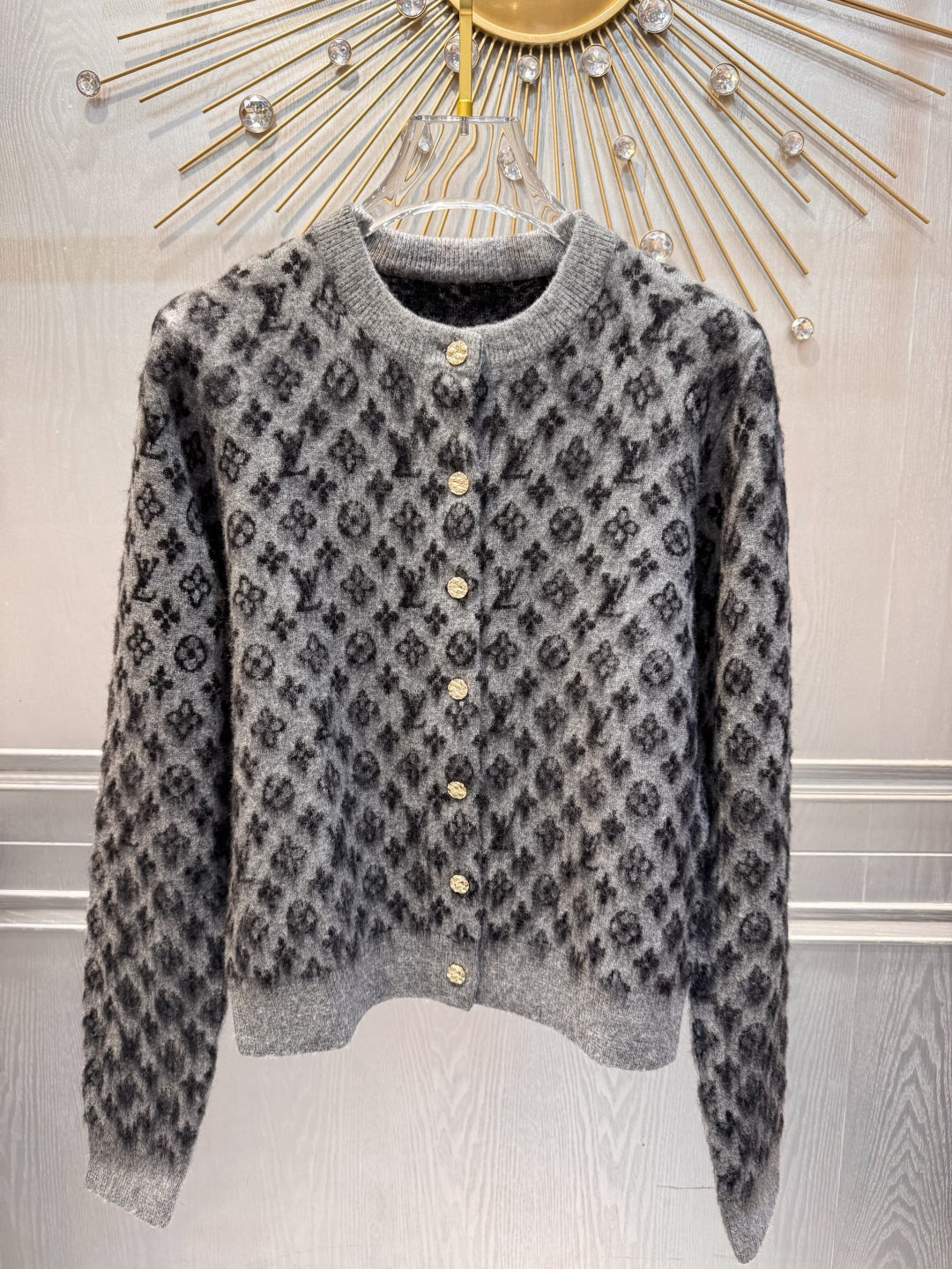 Lov 25fw monogram brushed knit cardigan