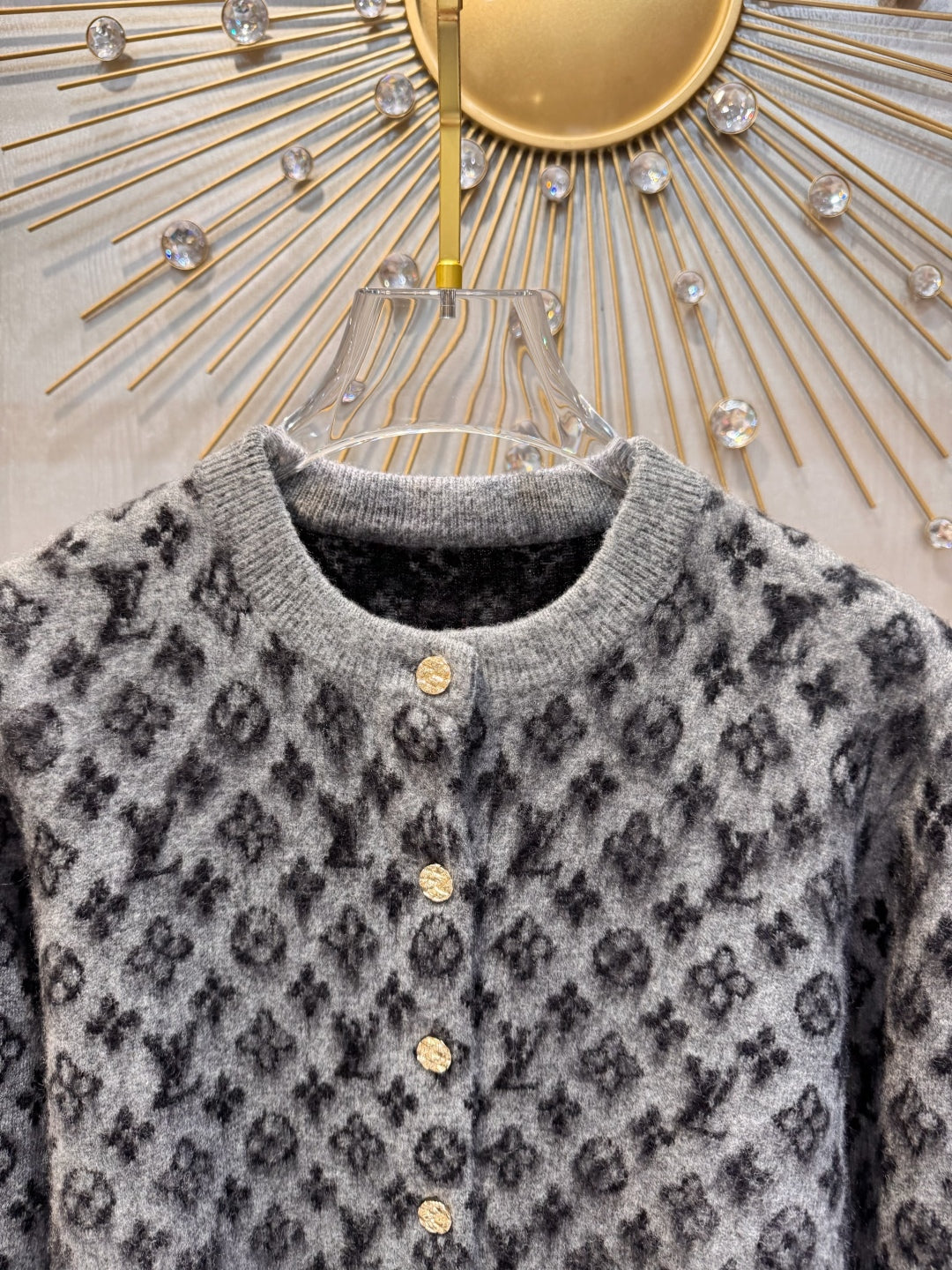 Lov 25fw monogram brushed knit cardigan