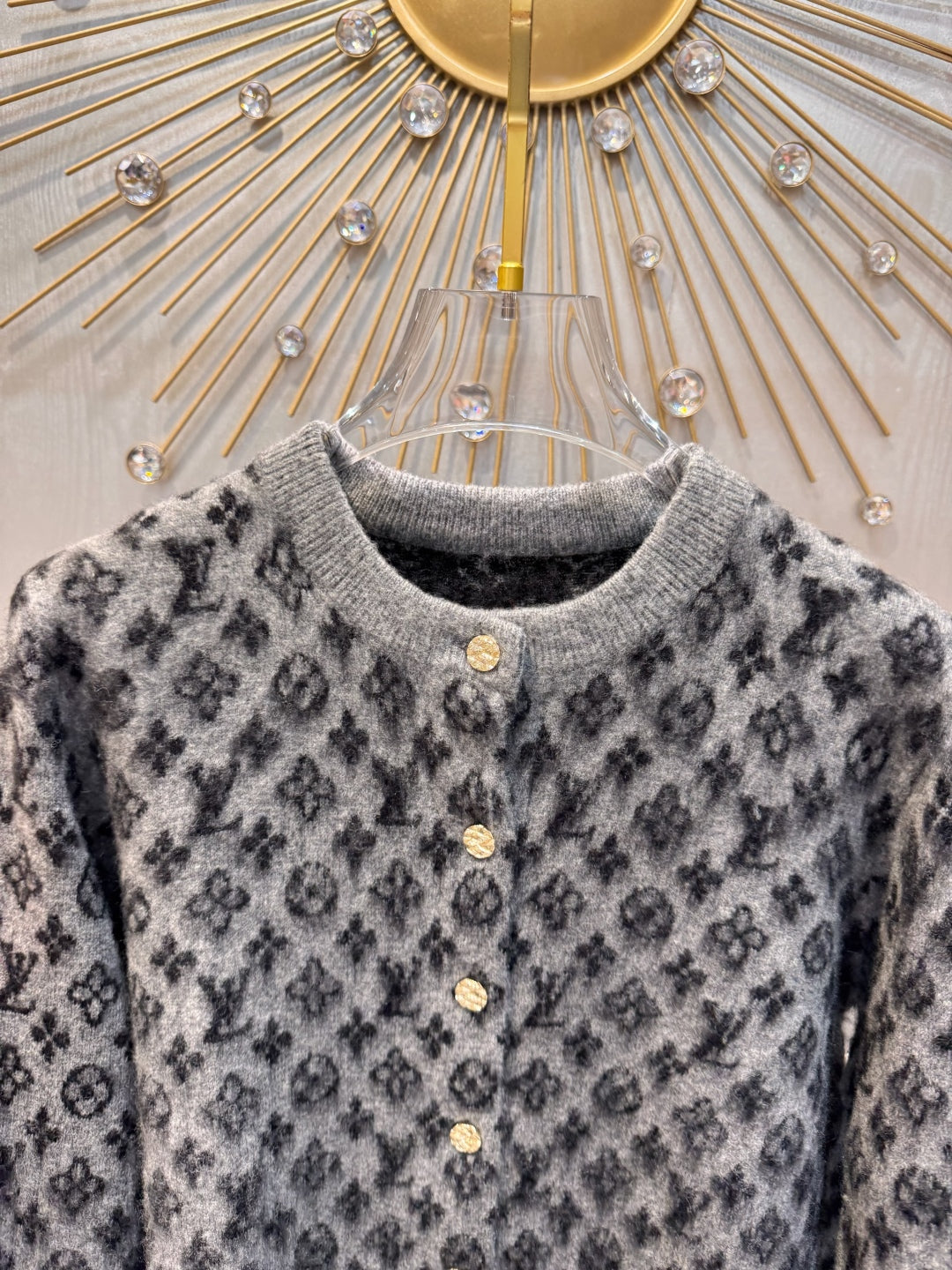 Lov 25fw monogram brushed knit cardigan