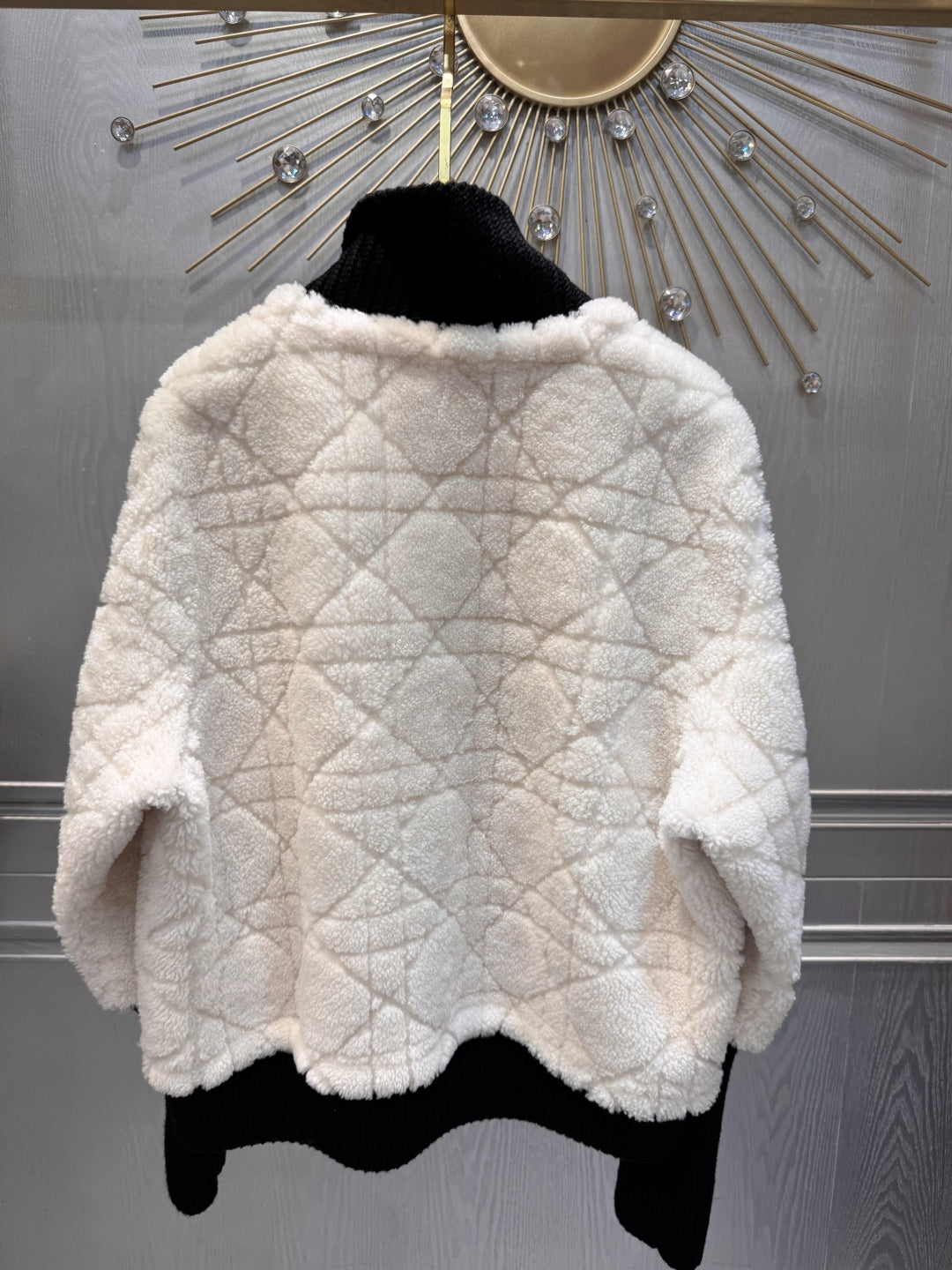 Cd 25fw Black and white fur coat