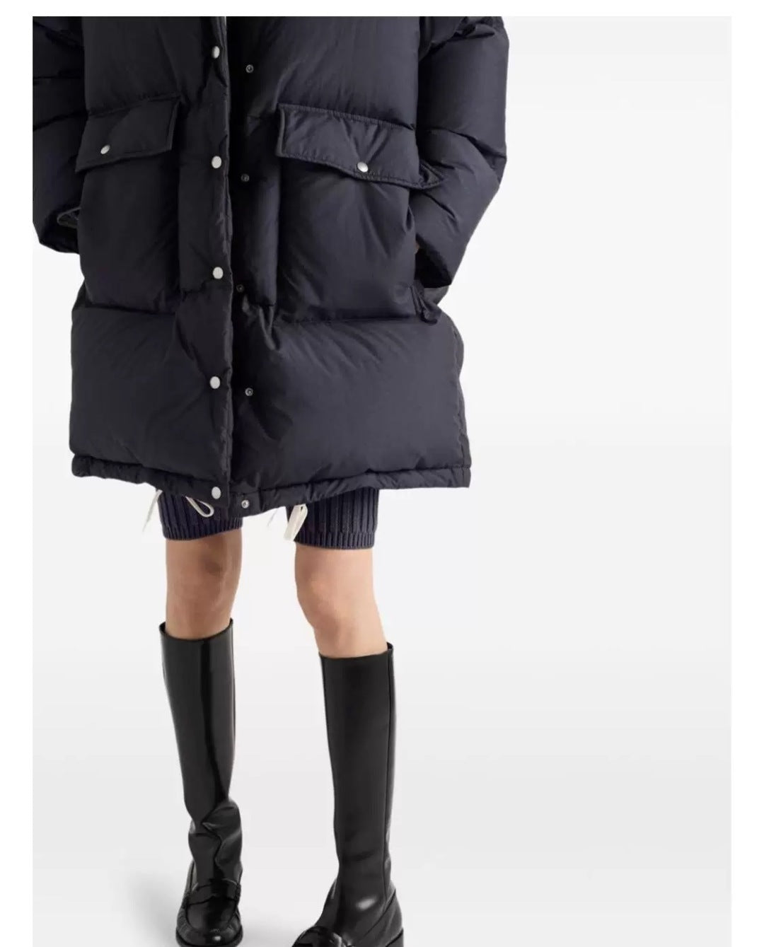 Pra 25fw Dark blue mid-length down jacket