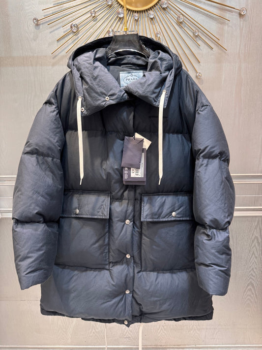 Pra 25fw Dark blue mid-length down jacket