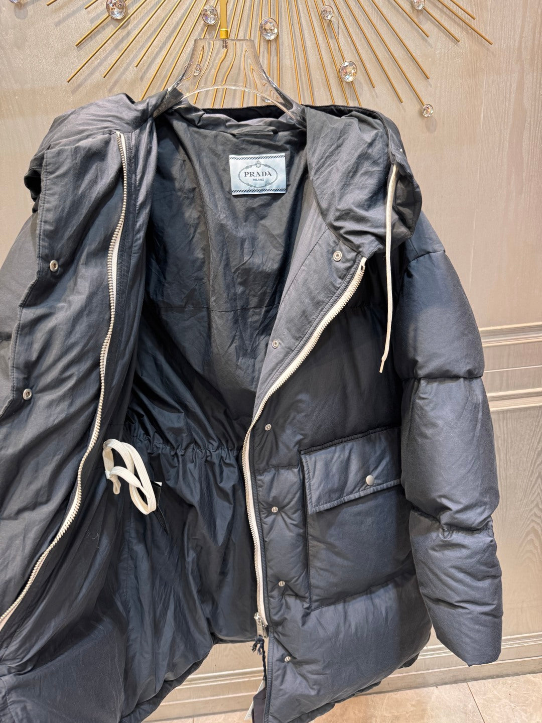 Pra 25fw Dark blue mid-length down jacket