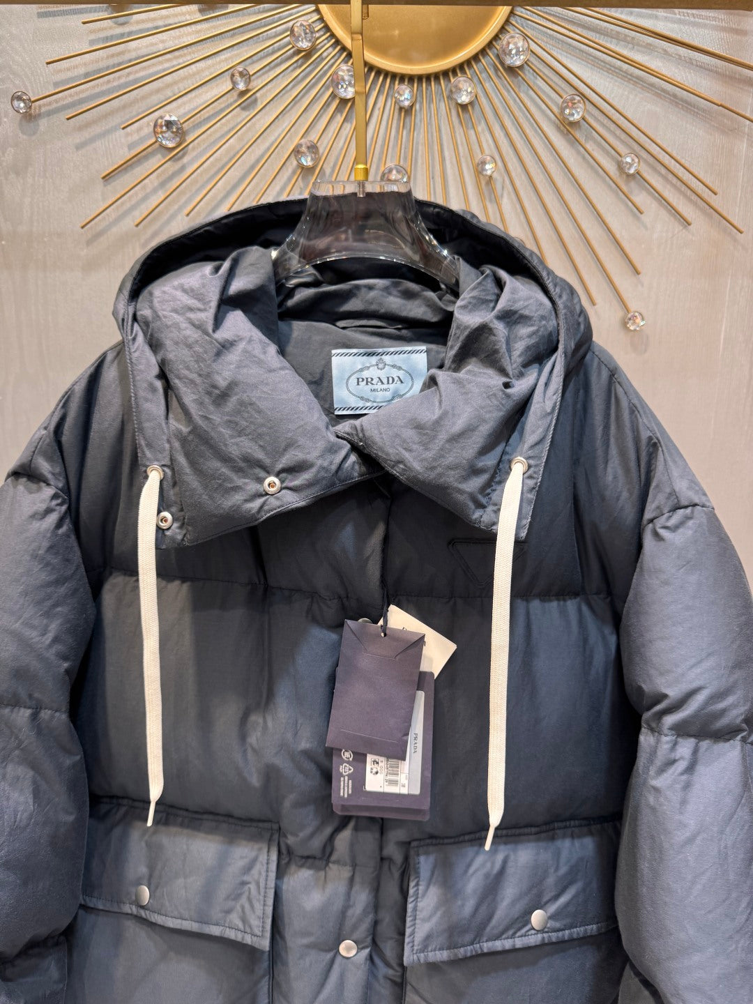 Pra 25fw Dark blue mid-length down jacket
