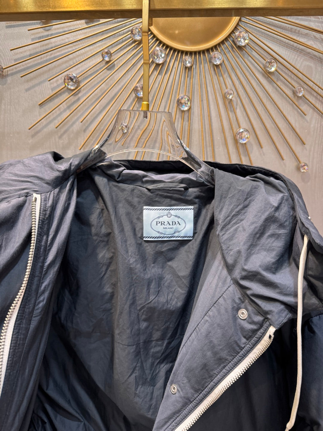 Pra 25fw Dark blue mid-length down jacket