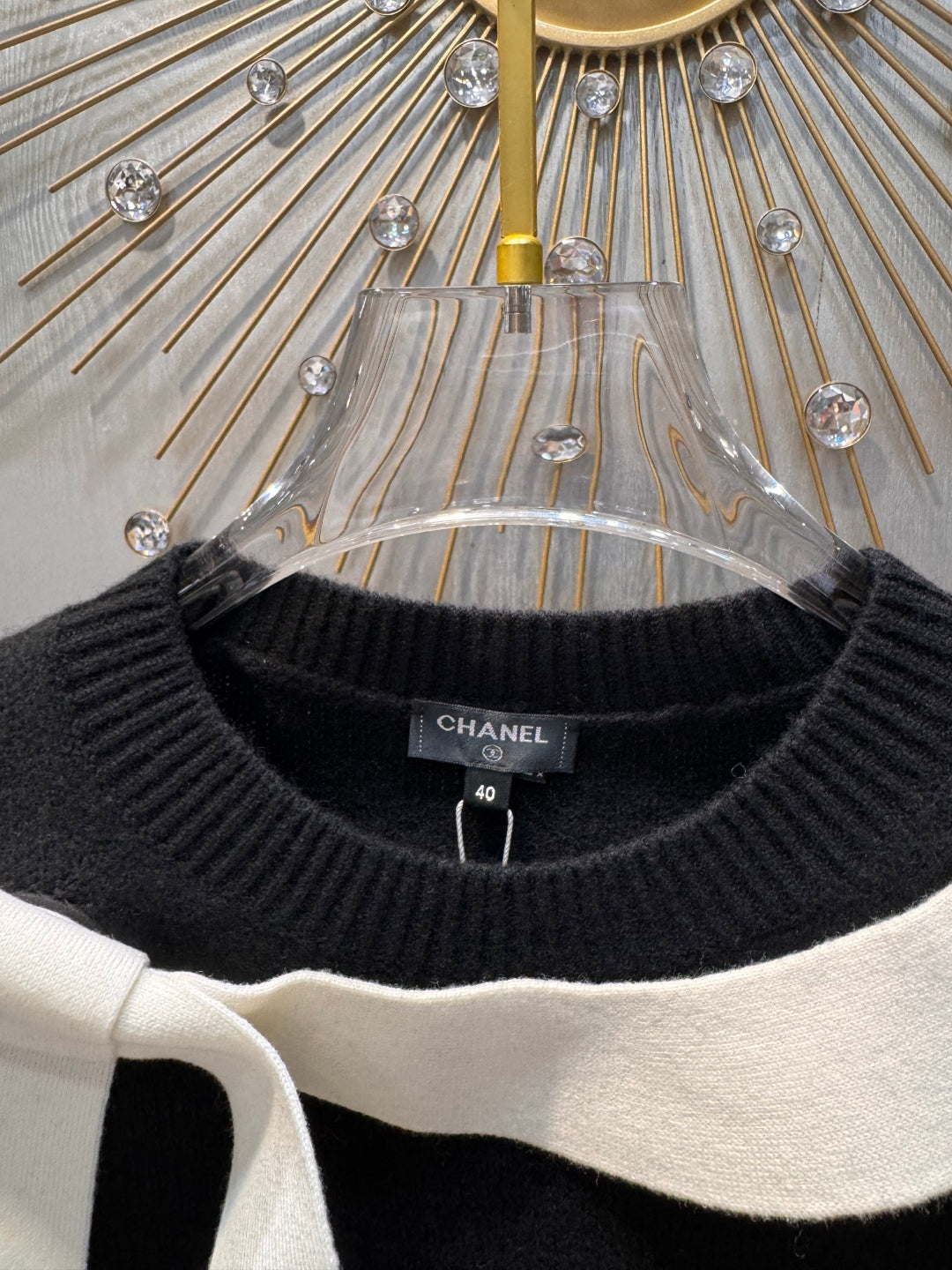 Cha 25fw black knit sweater