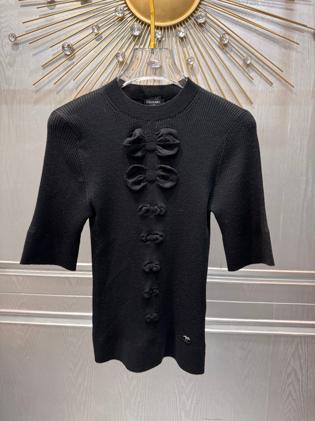 Cha 25fw Bow Knit Sweater