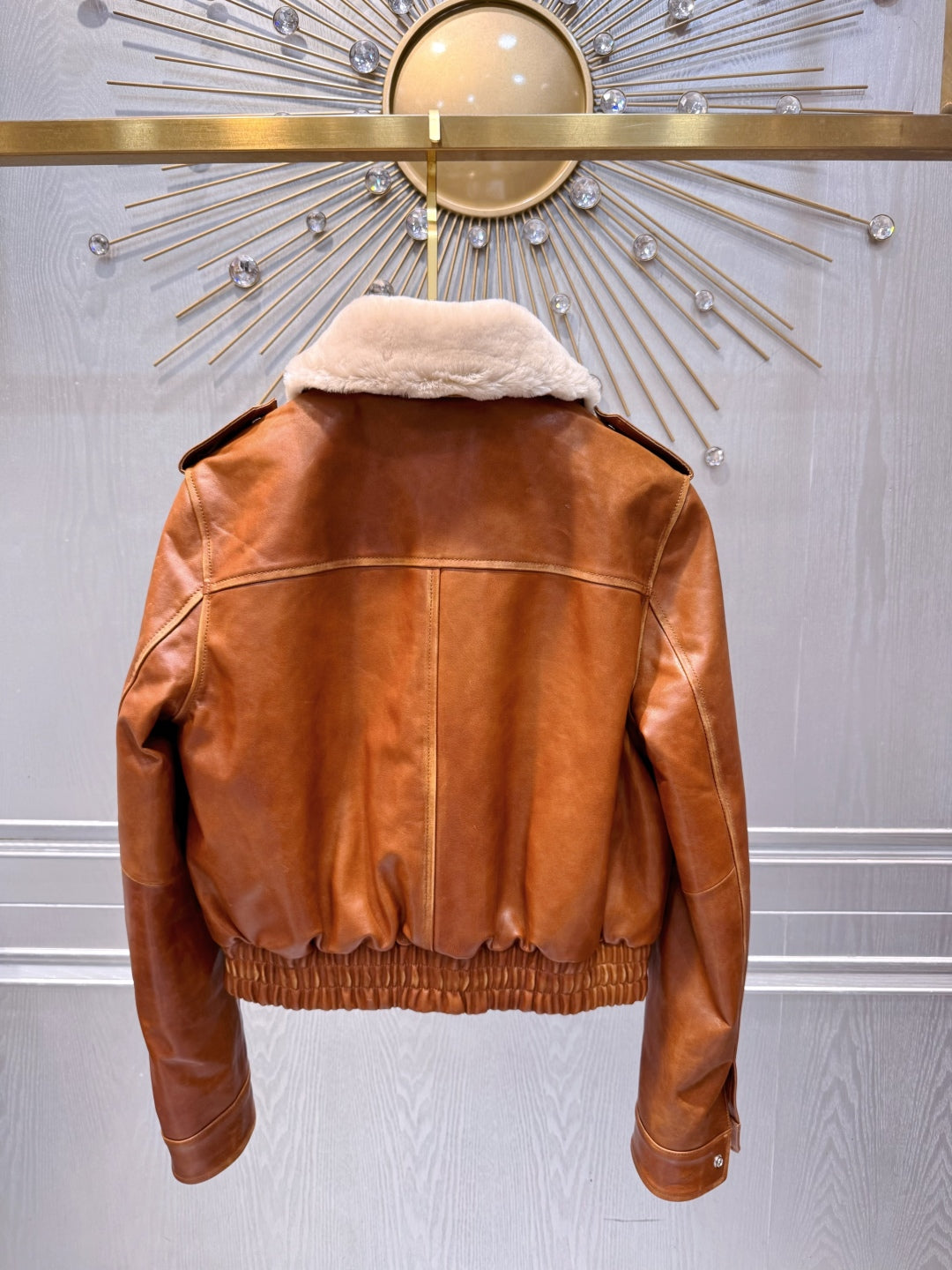 Mu 25fw Brown leather suit