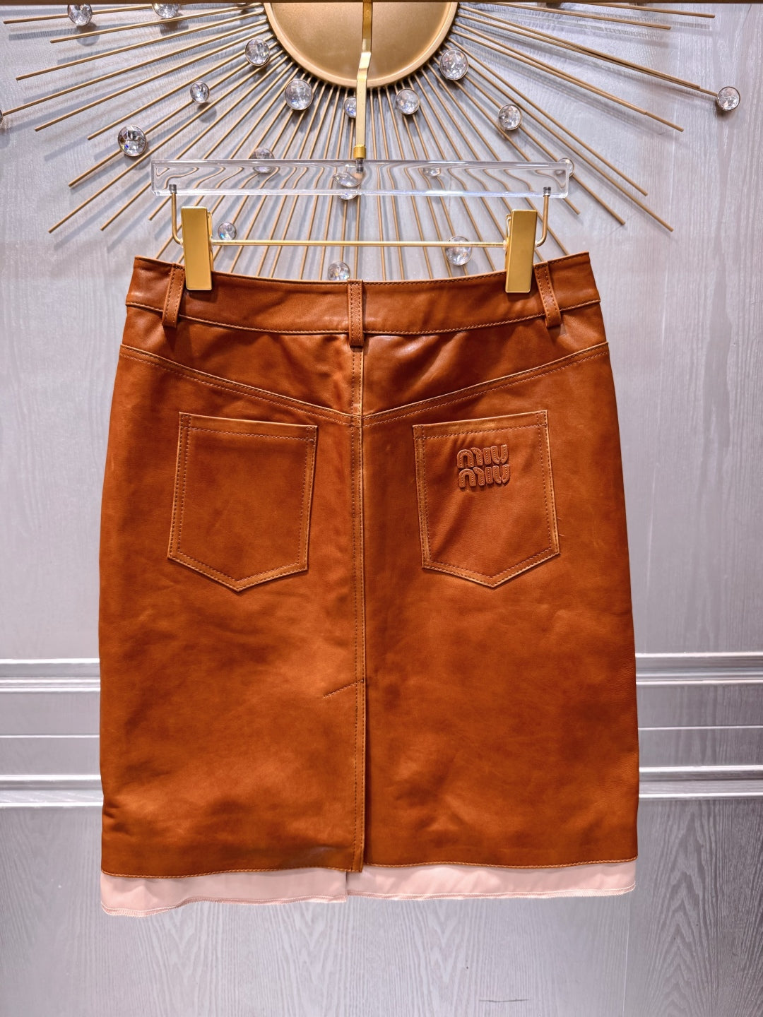 Mu 25fw Brown leather suit