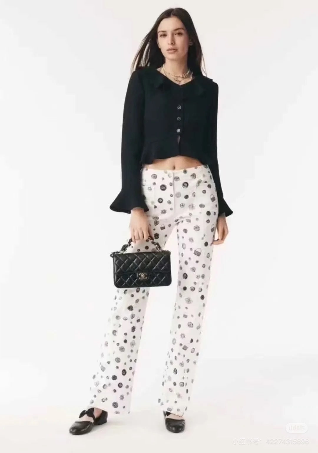 Cha 25fw White printed jeans