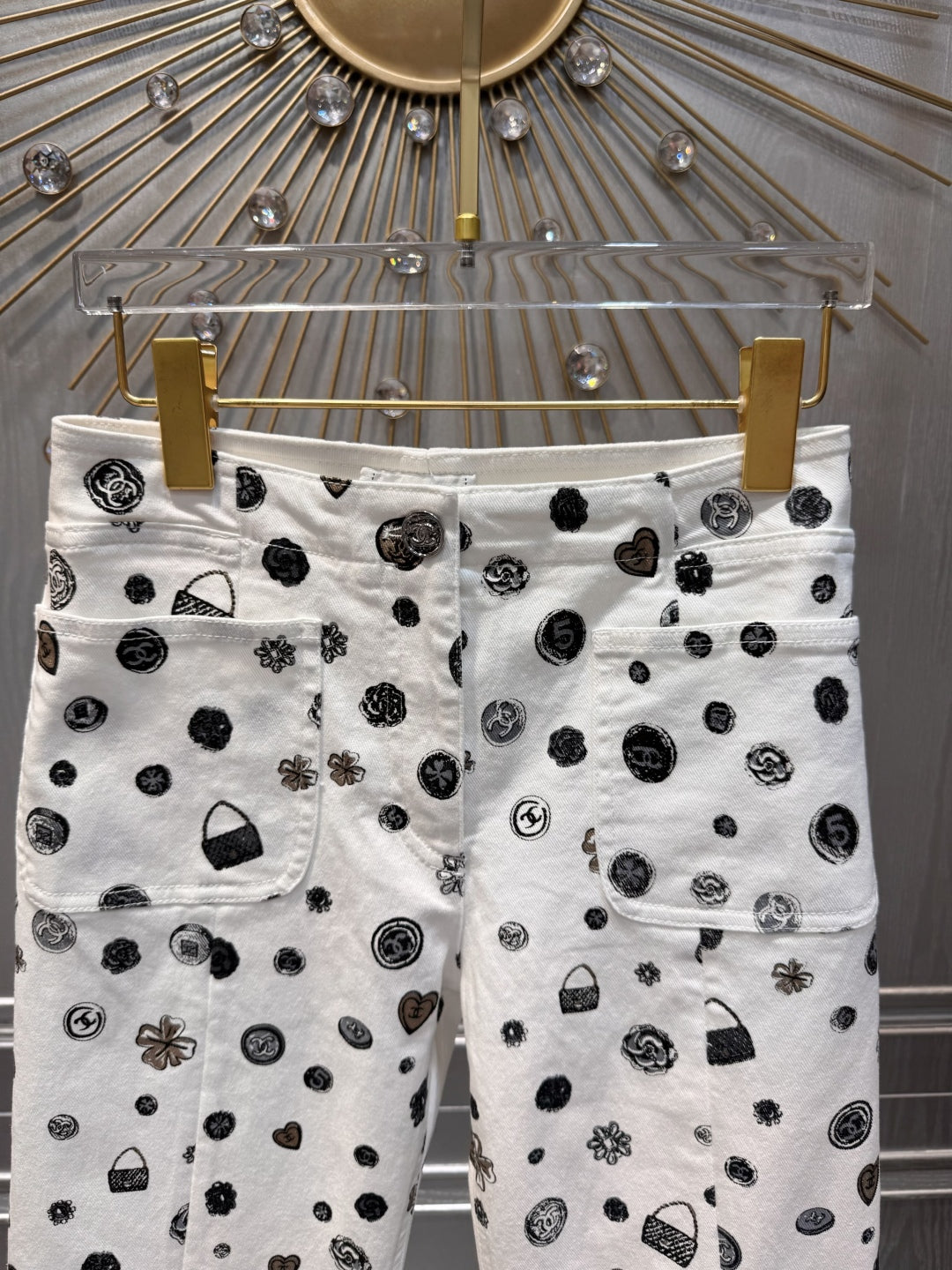 Cha 25fw White printed jeans