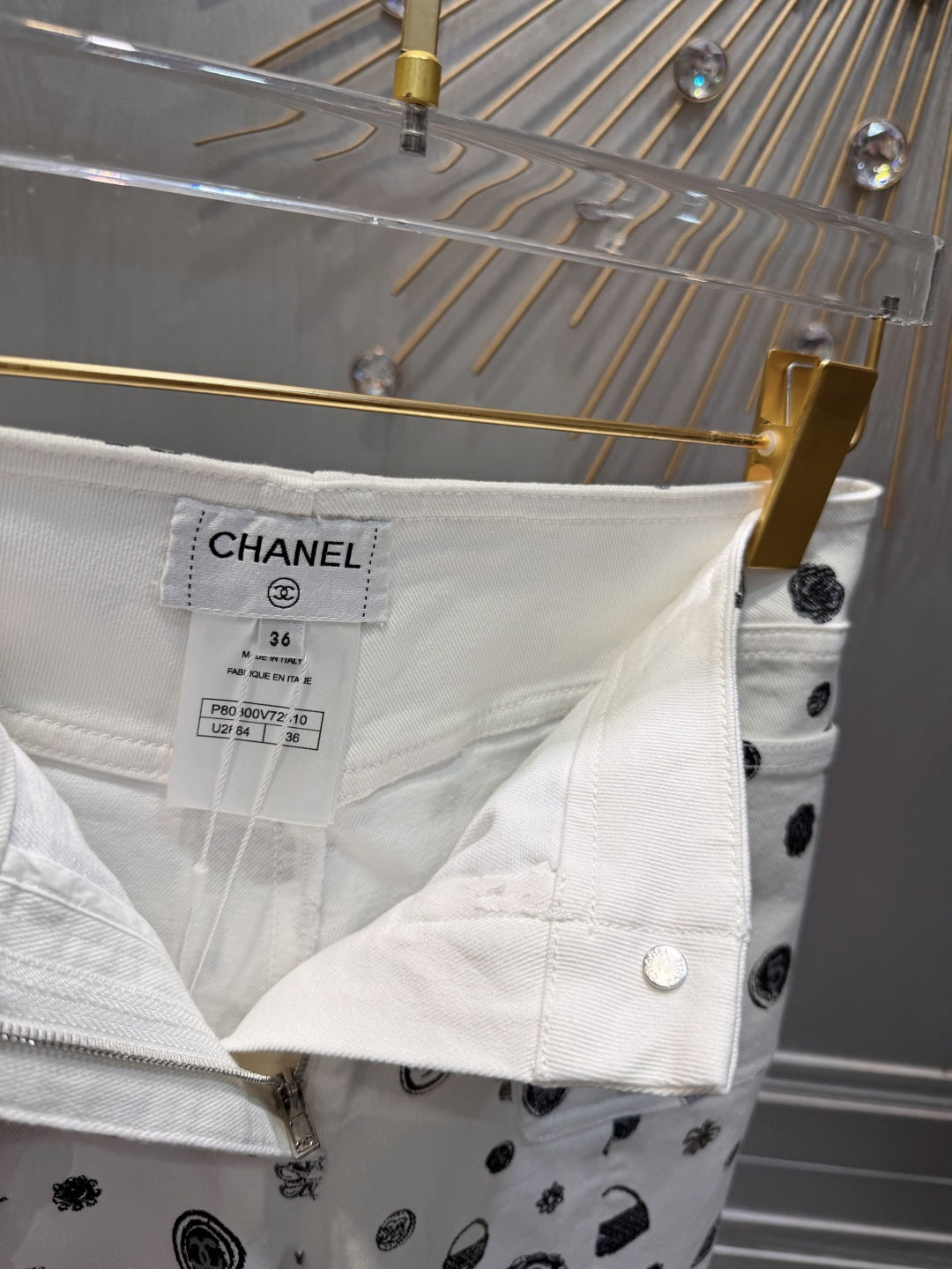 Cha 25fw White printed jeans