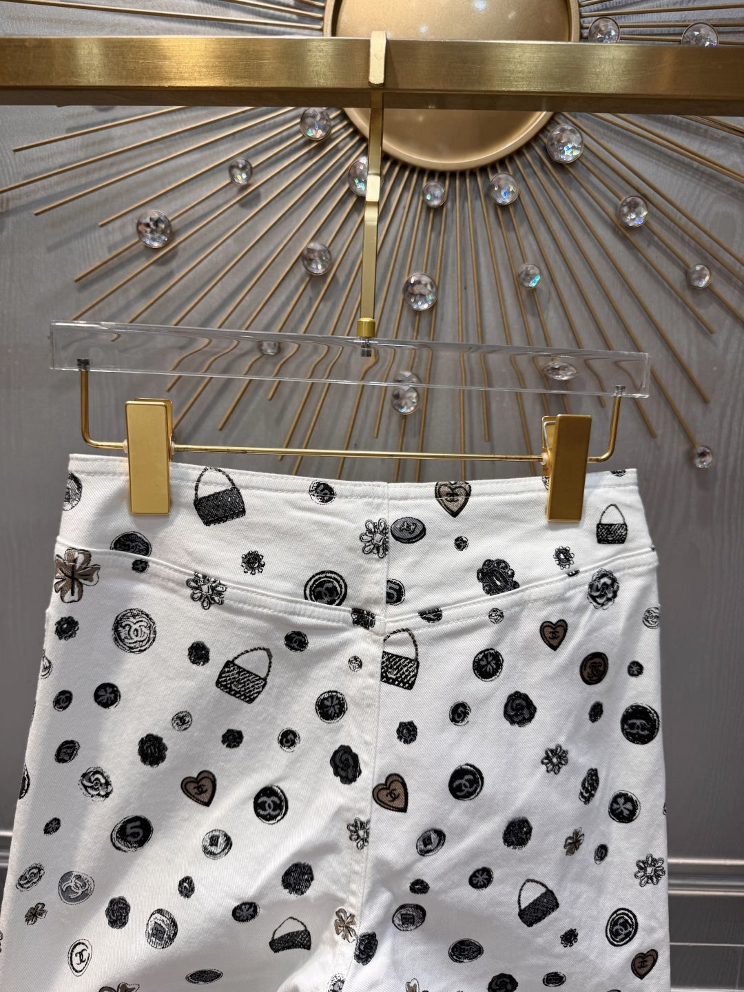 Cha 25fw White printed jeans