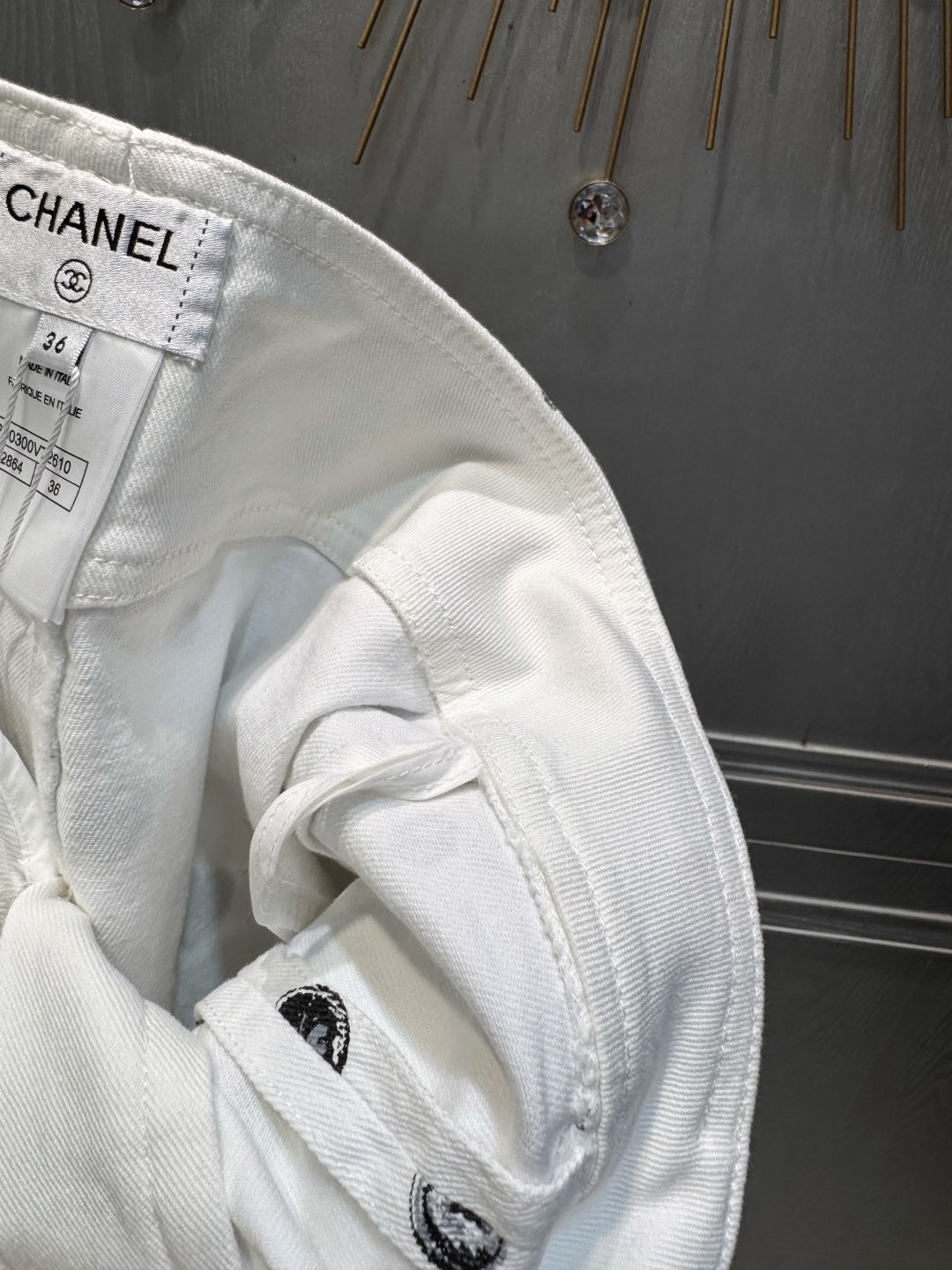 Cha 25fw White printed jeans