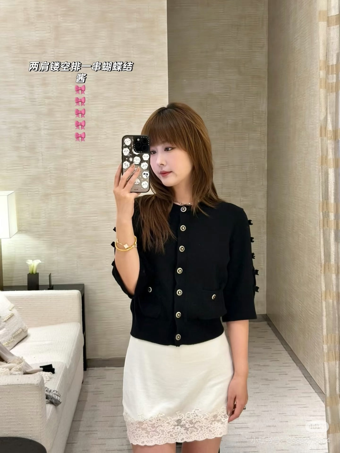 Cha 25fw Bow Knit Sweater