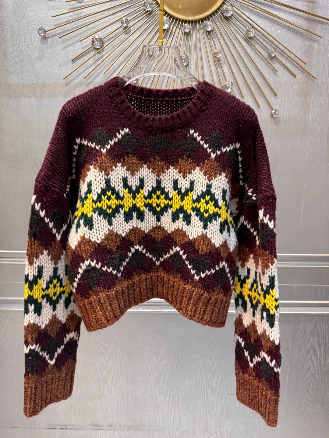 Cel 25fw Burgundy knit sweater