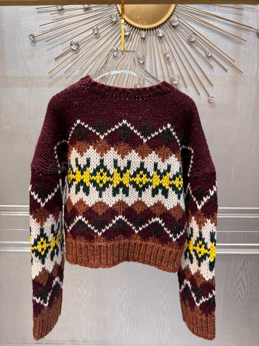Cel 25fw Burgundy knit sweater