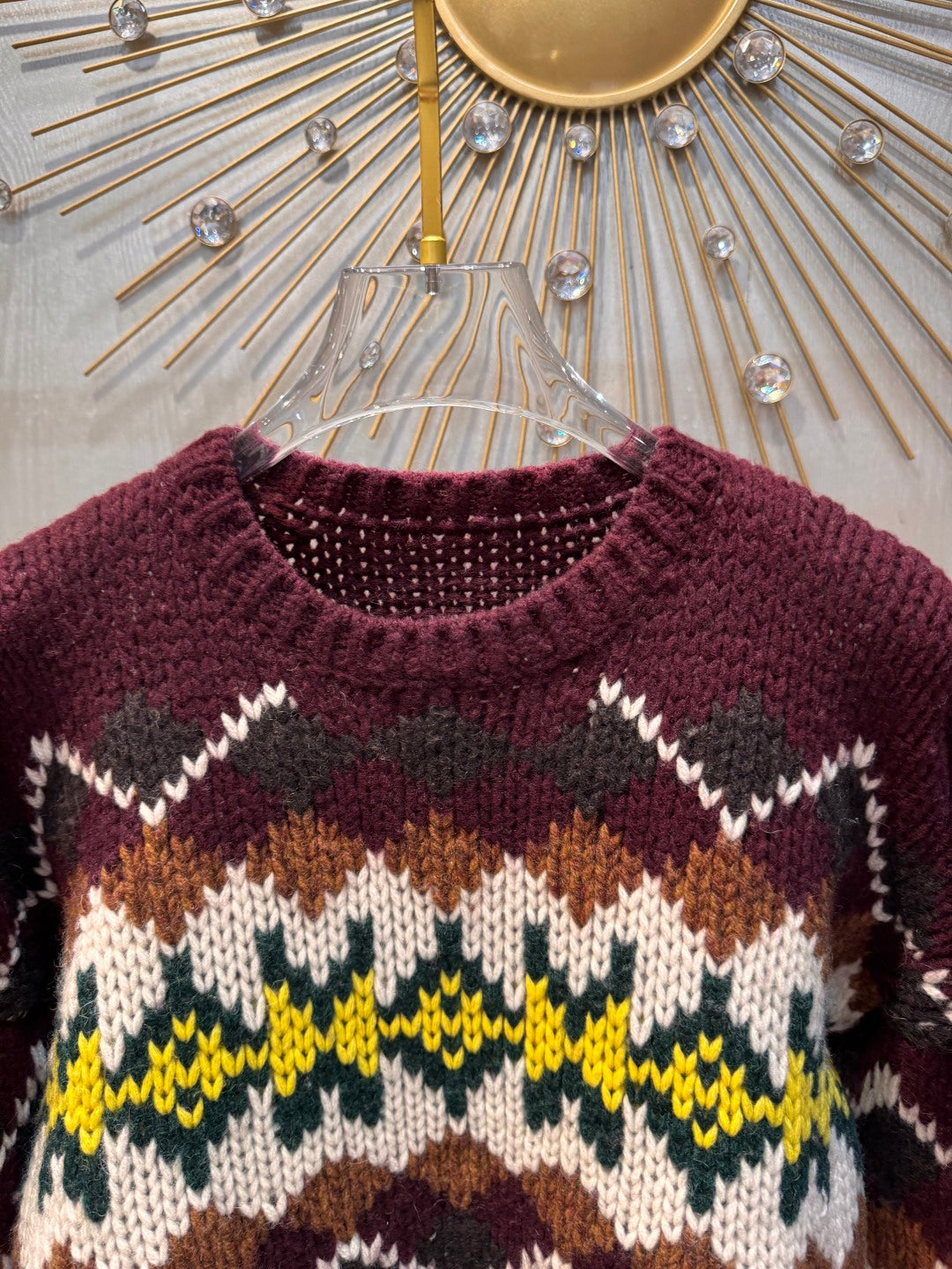 Cel 25fw Burgundy knit sweater