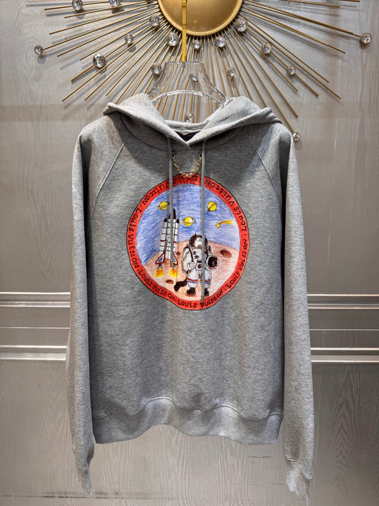 Loe 25fw Light gray hooded sweatshirt