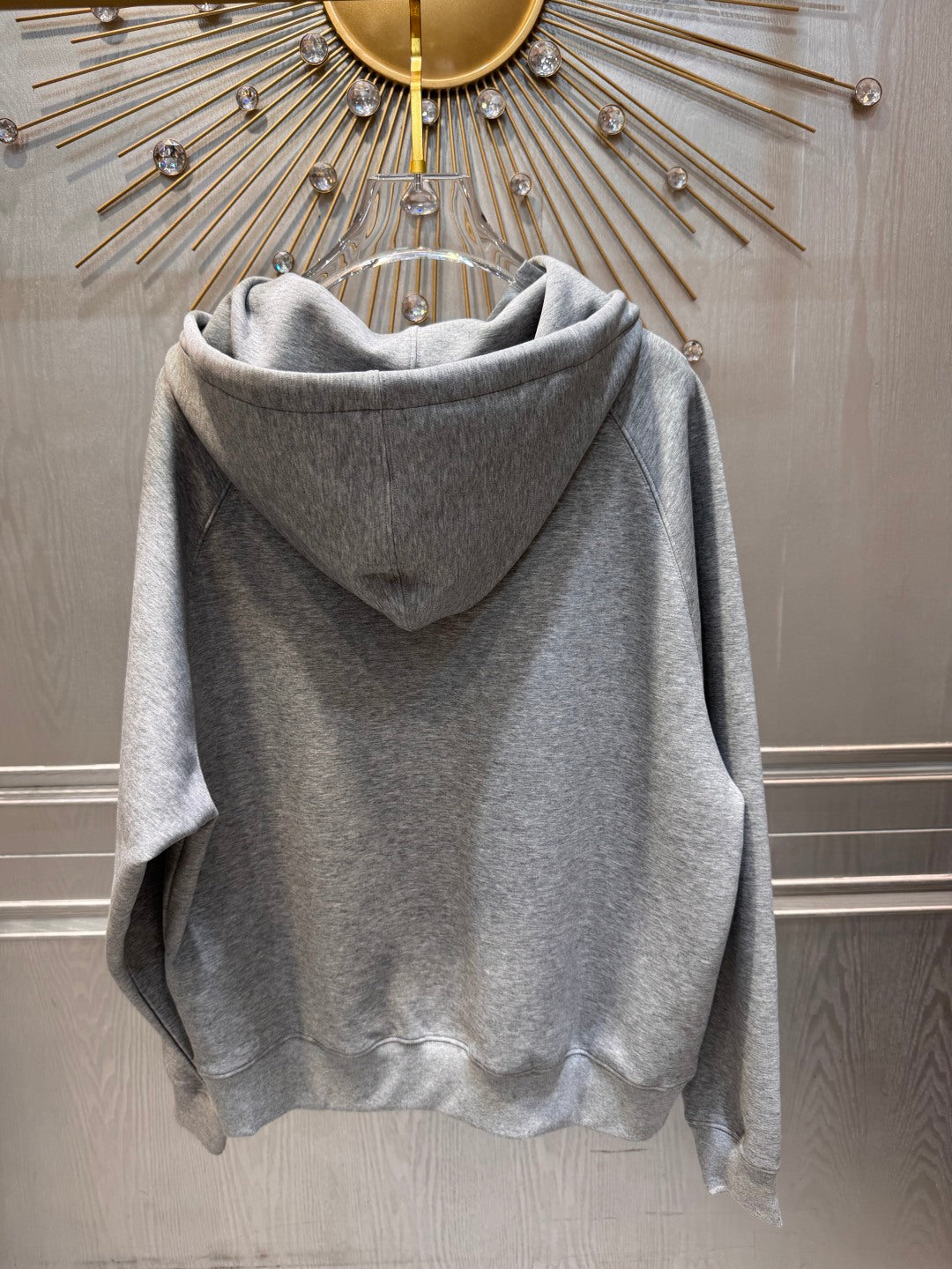 Loe 25fw Light gray hooded sweatshirt