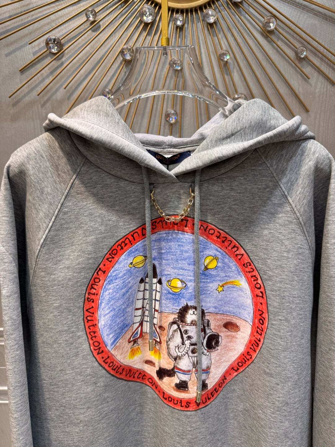 Loe 25fw Light gray hooded sweatshirt