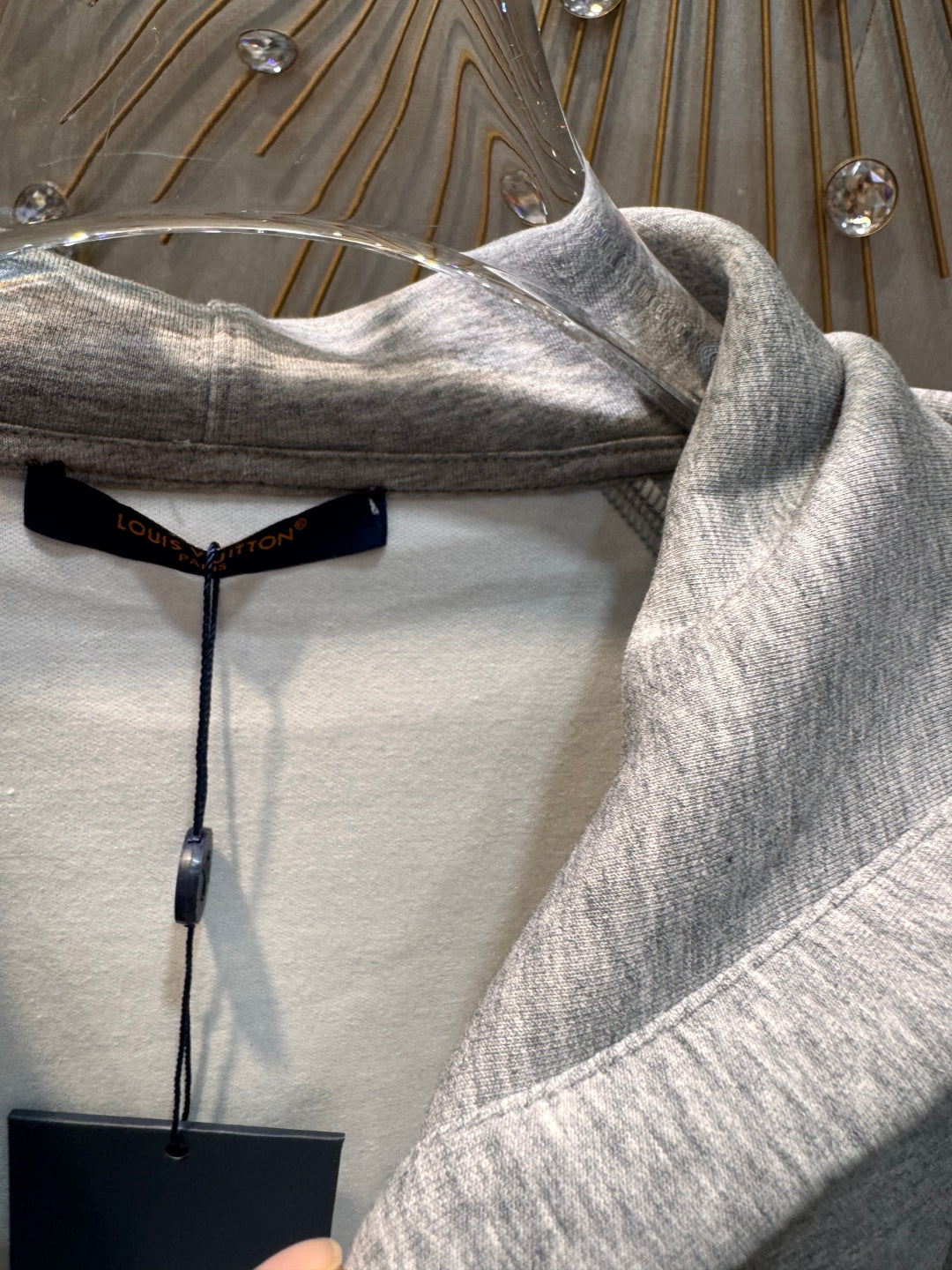 Loe 25fw Light gray hooded sweatshirt