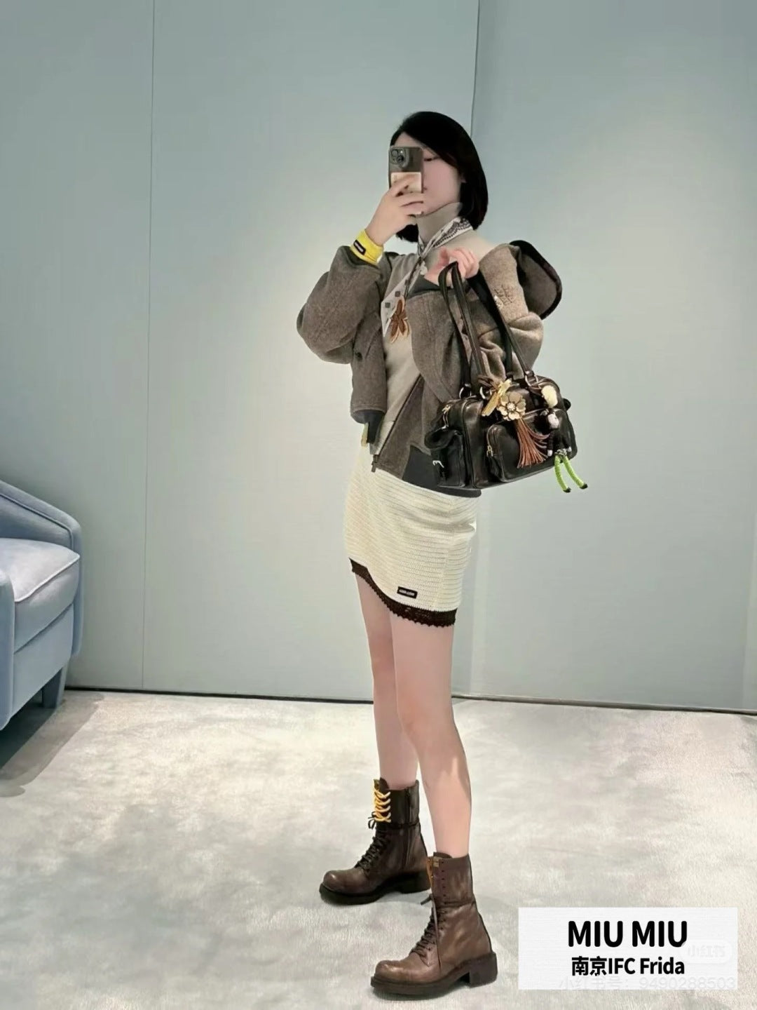 Mu 25fw Brown wool coat