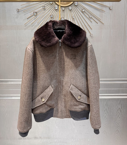 Mu 25fw Brown wool coat