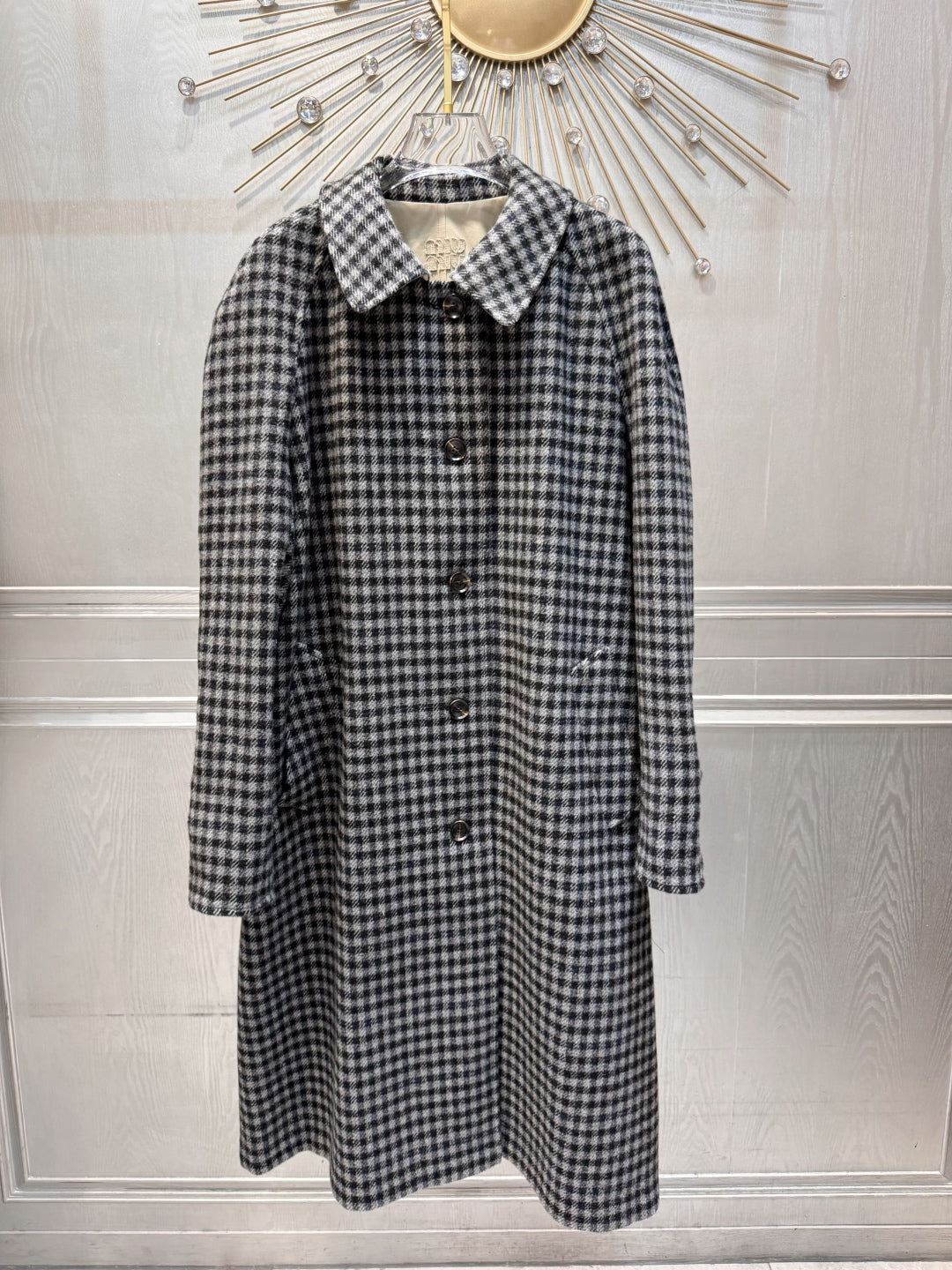 Mu 25fw Khaki reversible trench coat