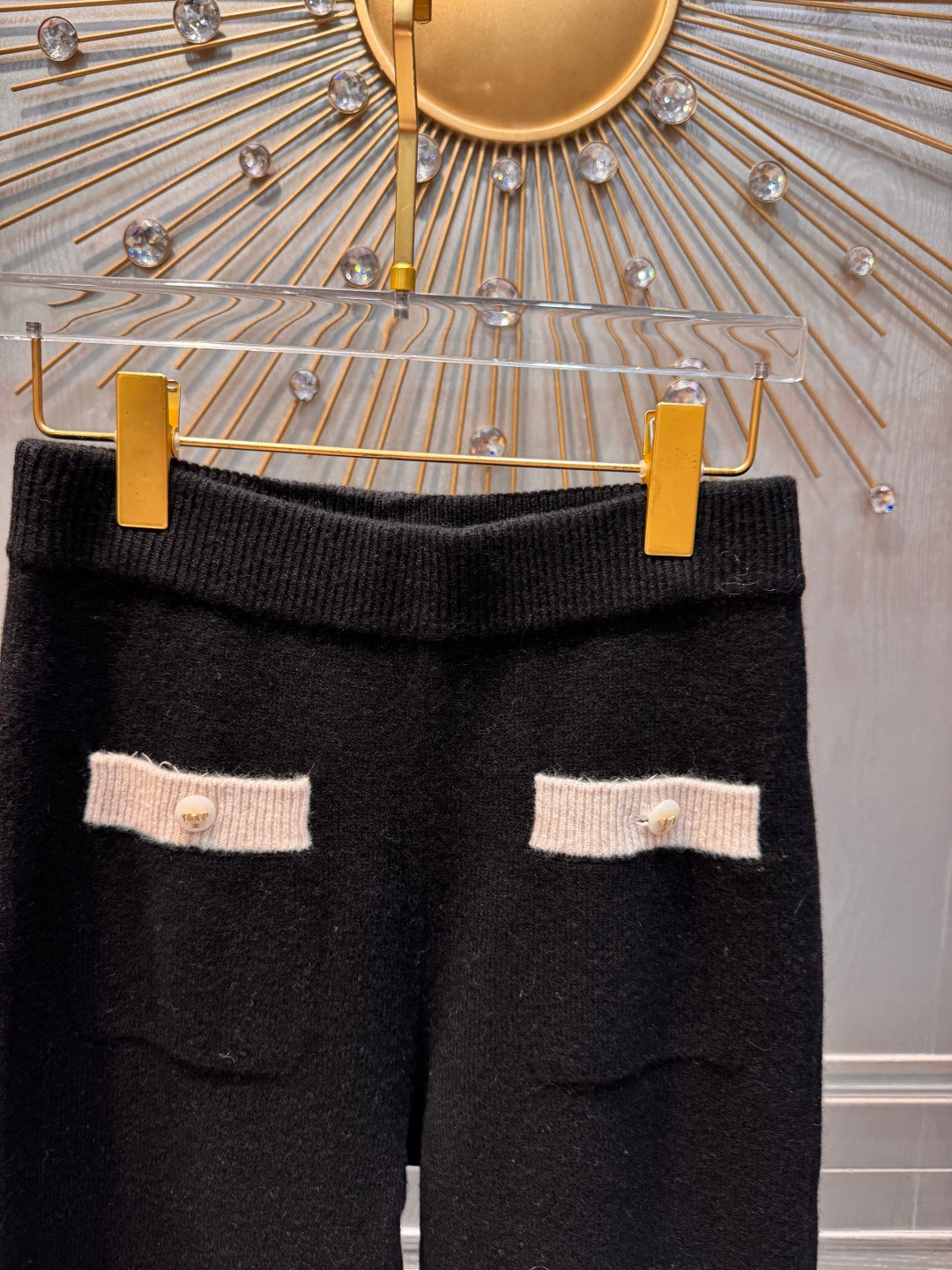 Cha 25fw Off-white cashmere knit set