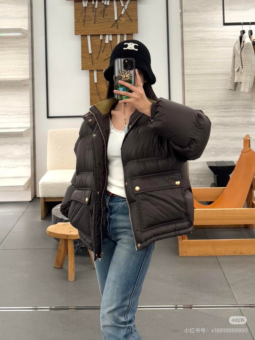 Cel 25fw Brown down jacket