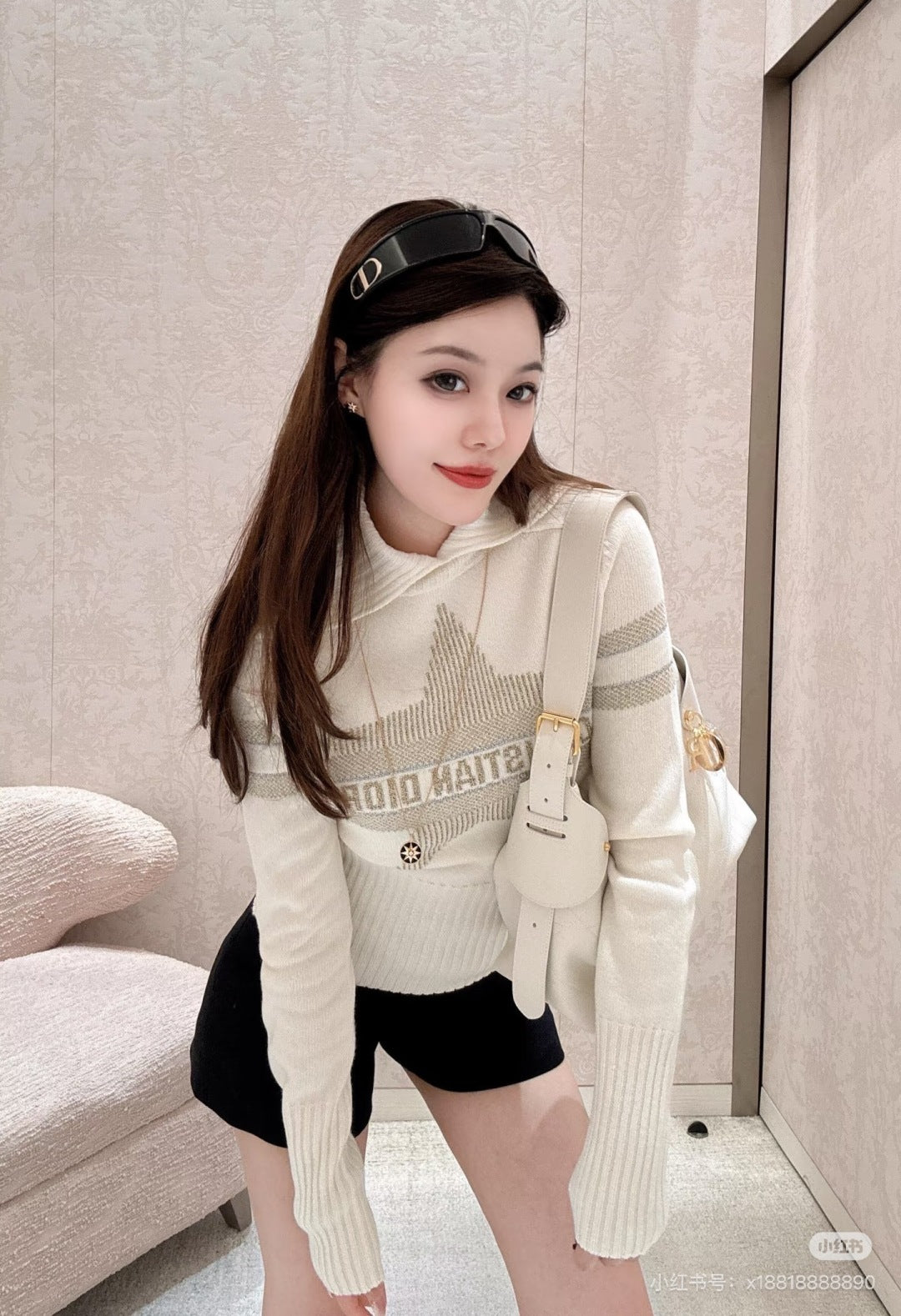 Cd 25fw Off white wool sweater