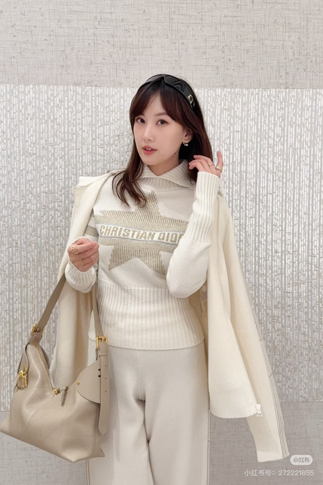 Cd 25fw Off white wool sweater