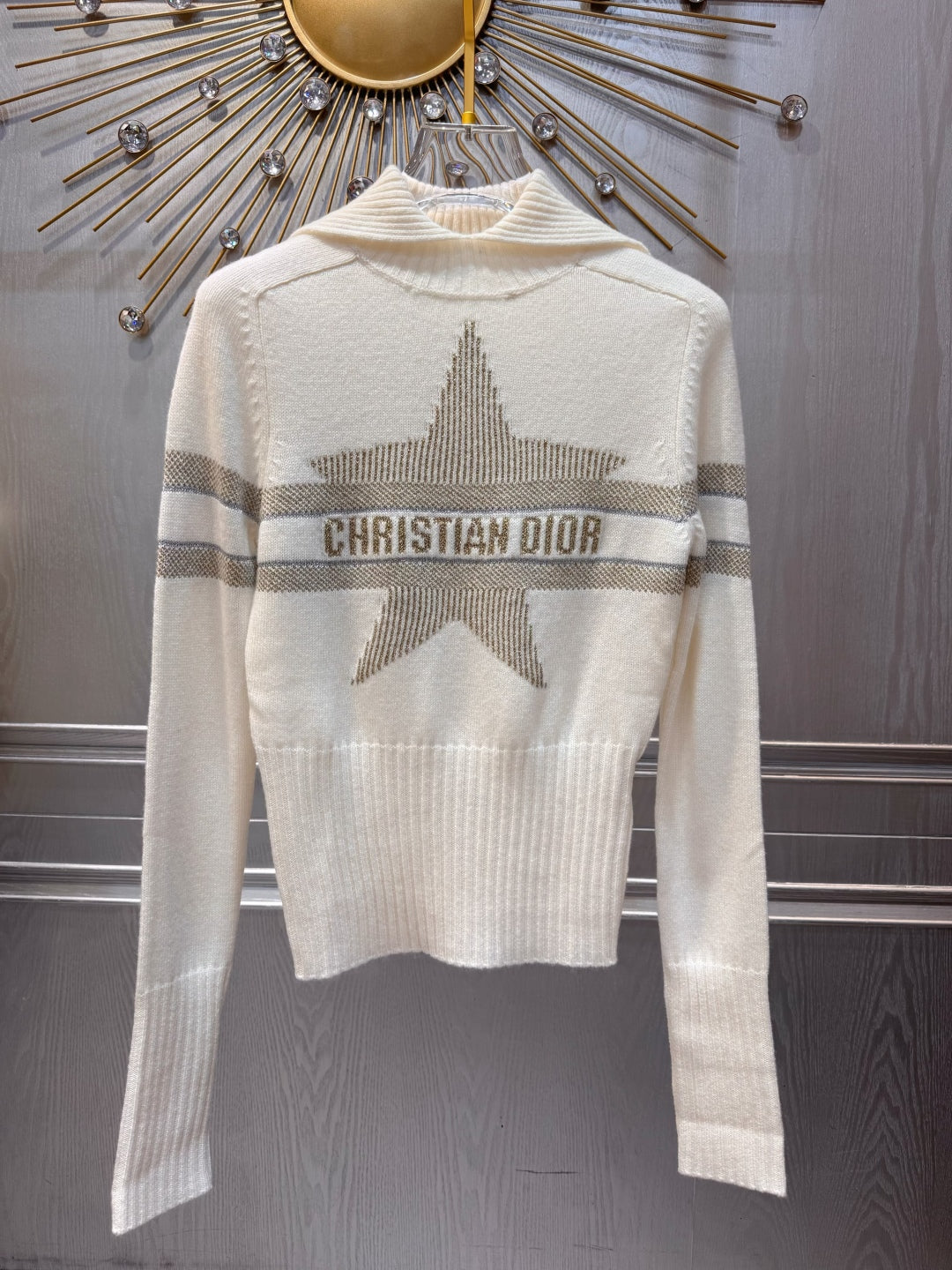Cd 25fw Off white wool sweater