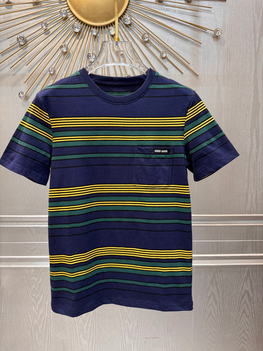 Mu 25fw Striped short sleeved T-shirt