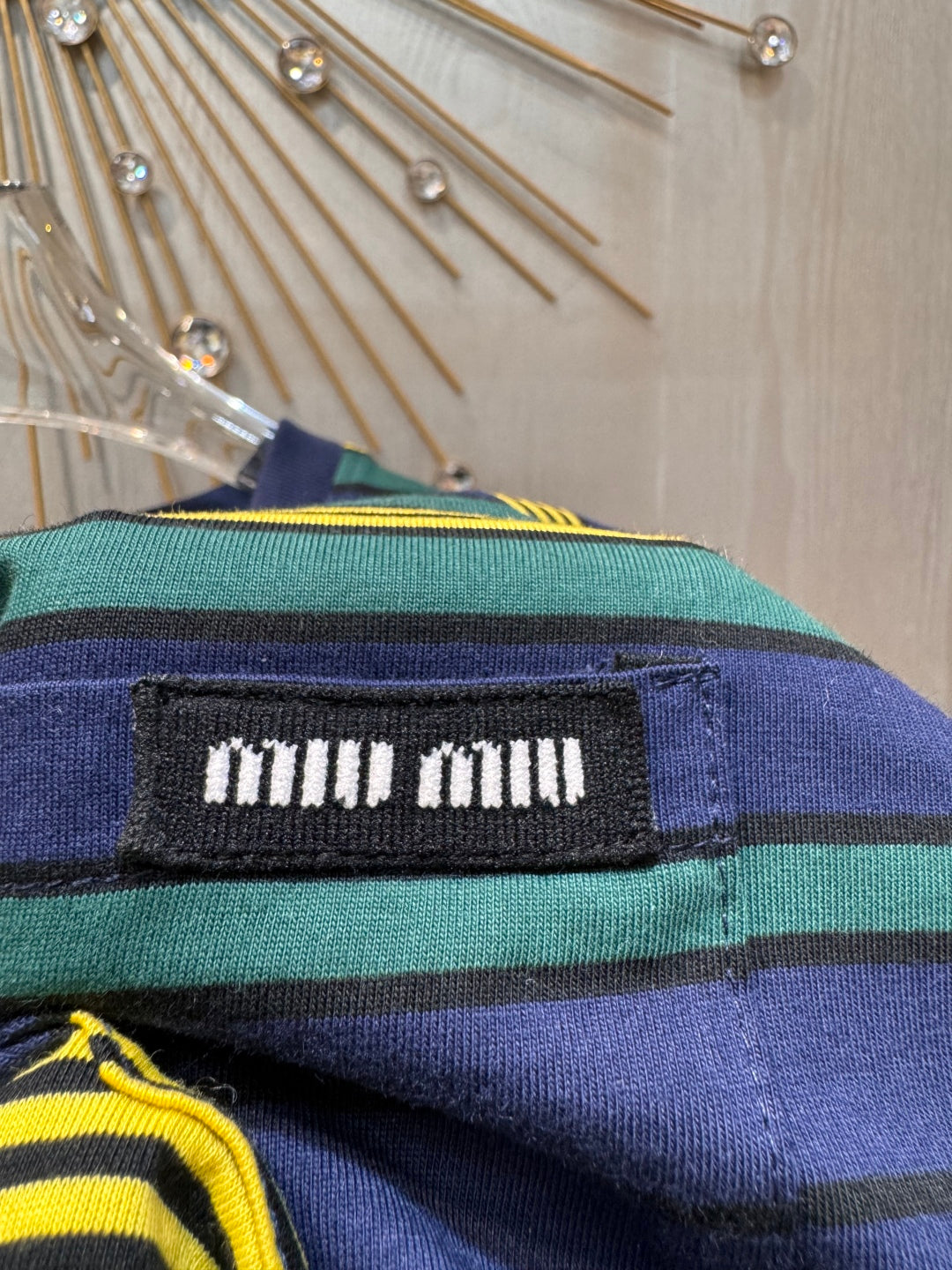 Mu 25fw Striped short sleeved T-shirt